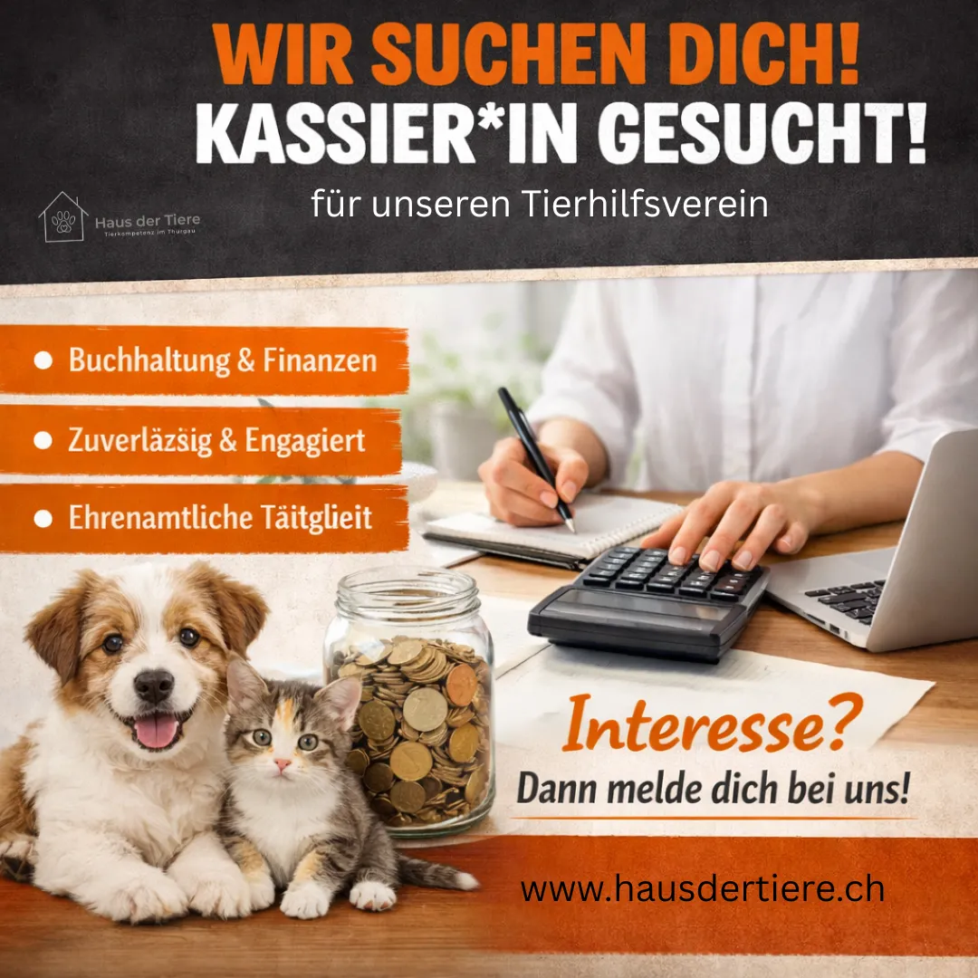 Kassier / in gesucht für unseren Tierschutzverein
